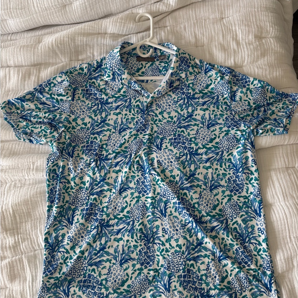 Daniel Cremieux Blue and Green Patterned Shirt